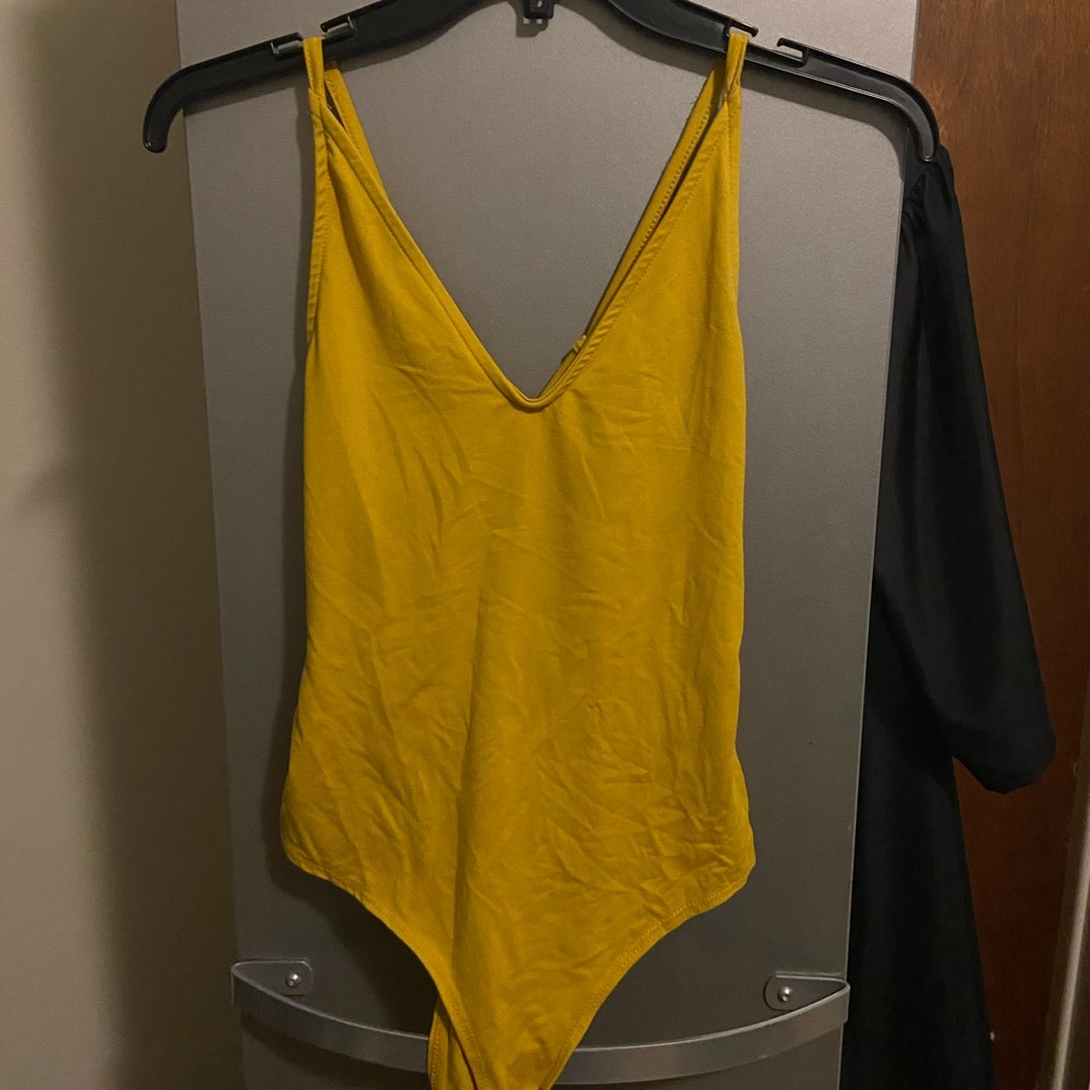Mustard bodysuit top